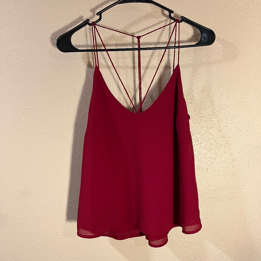 Burgundy Tank Top Blouse